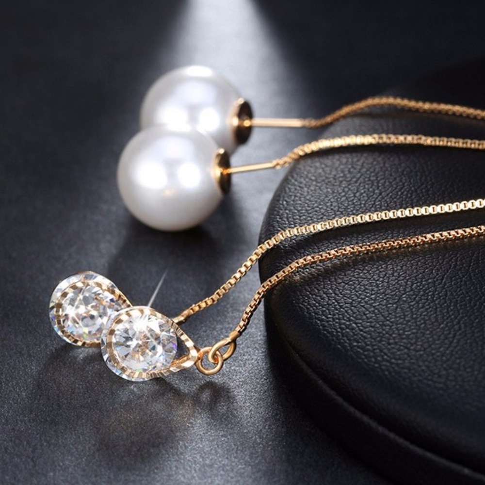❤️4 for $20 Sale❤️ Pearl CZ Earrings - Picture 4 of 6